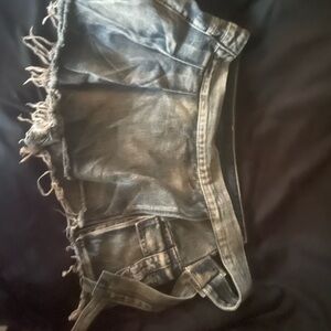 Forever 21 Distressed Blue Jean Shorts